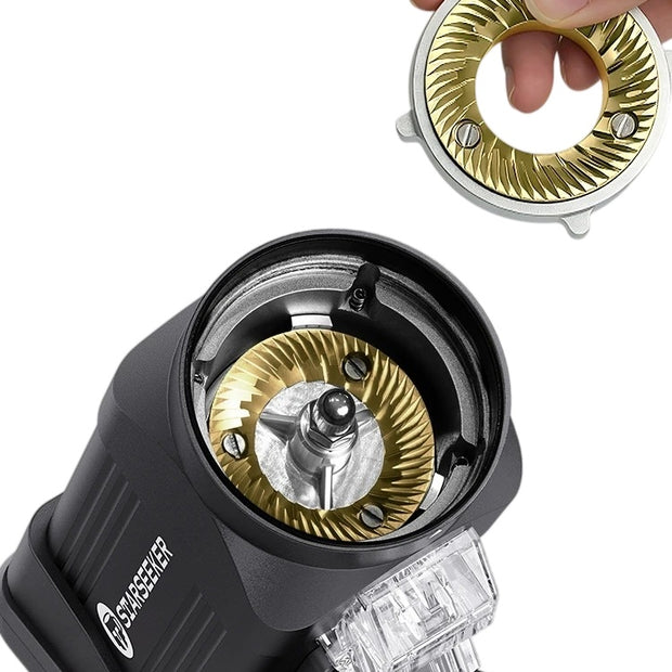64mm Espresso Titanium Flat Burr Coffee Grinder Stepless Adjustment