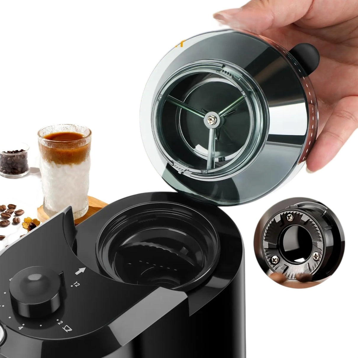 Electric Adjustable Burr Mill Coffee Grinder 28 Grind Settings