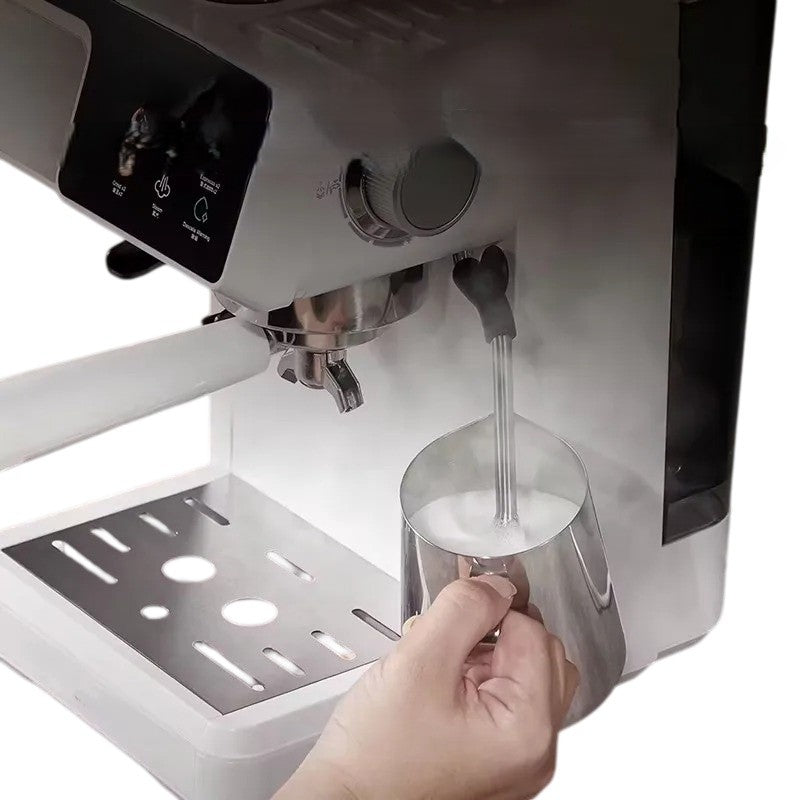 2-in-1 Hot & Cold Coffee Maker Built-In Grinder & Milk Frother