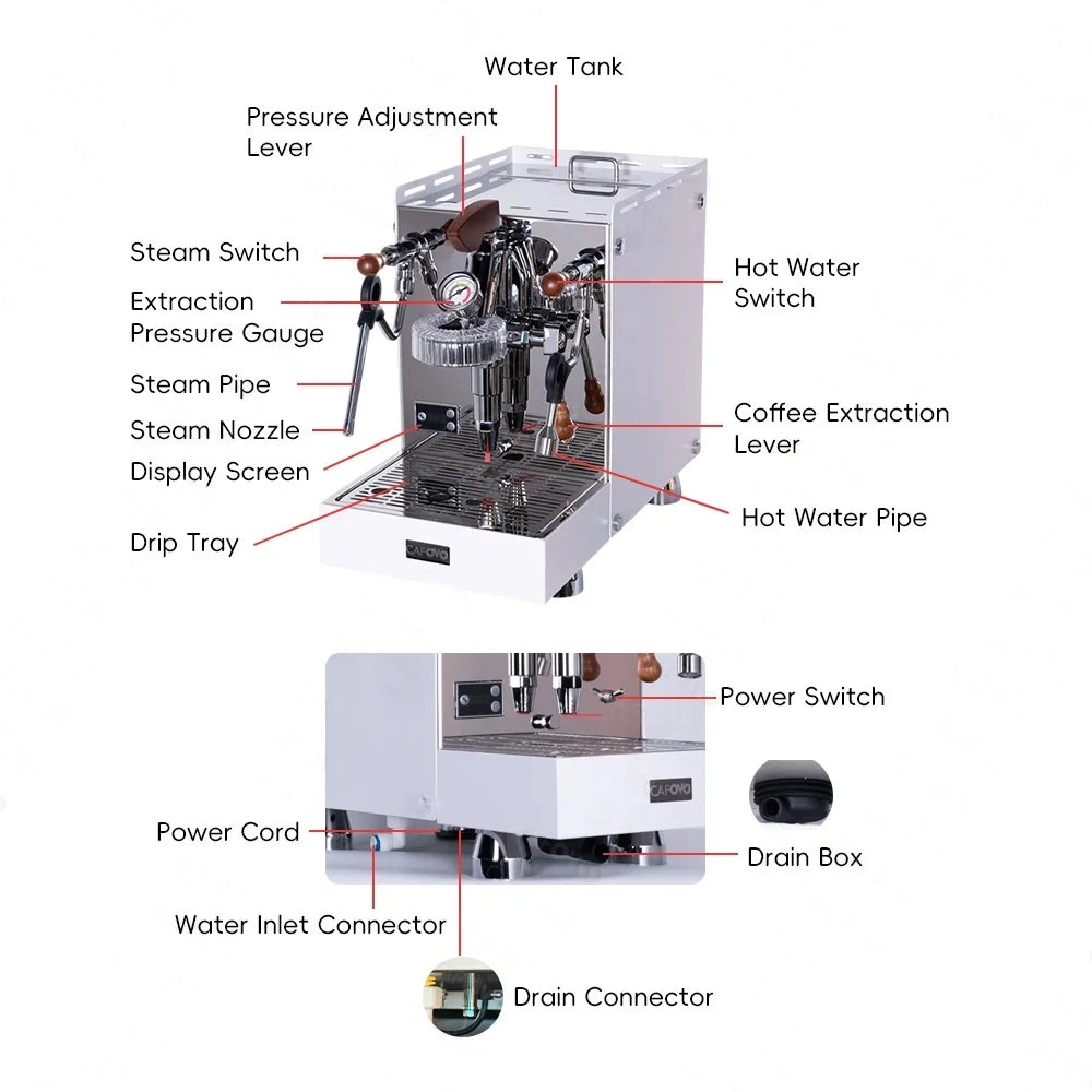 9 Bar Commercial Espresso Machine E61 Group Head, Rotary Pump