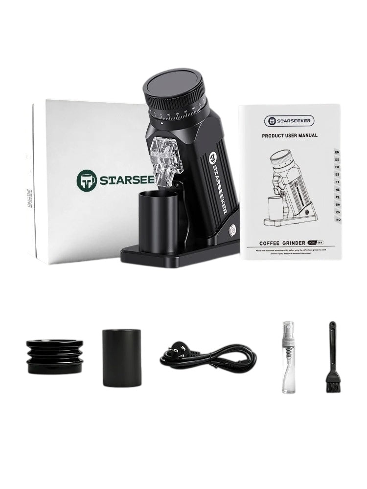 64mm Espresso Titanium Flat Burr Coffee Grinder Stepless Adjustment